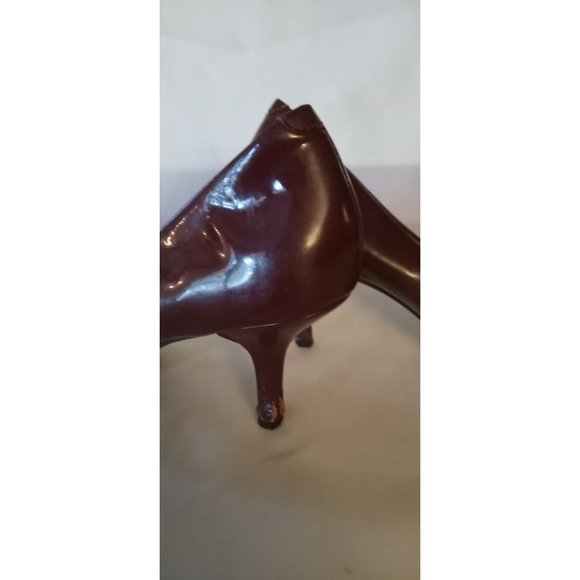 Coach Burgundy and Black Pointed Toe 3" Heel Pumps size 7.5 B - Picture 2 of 8
